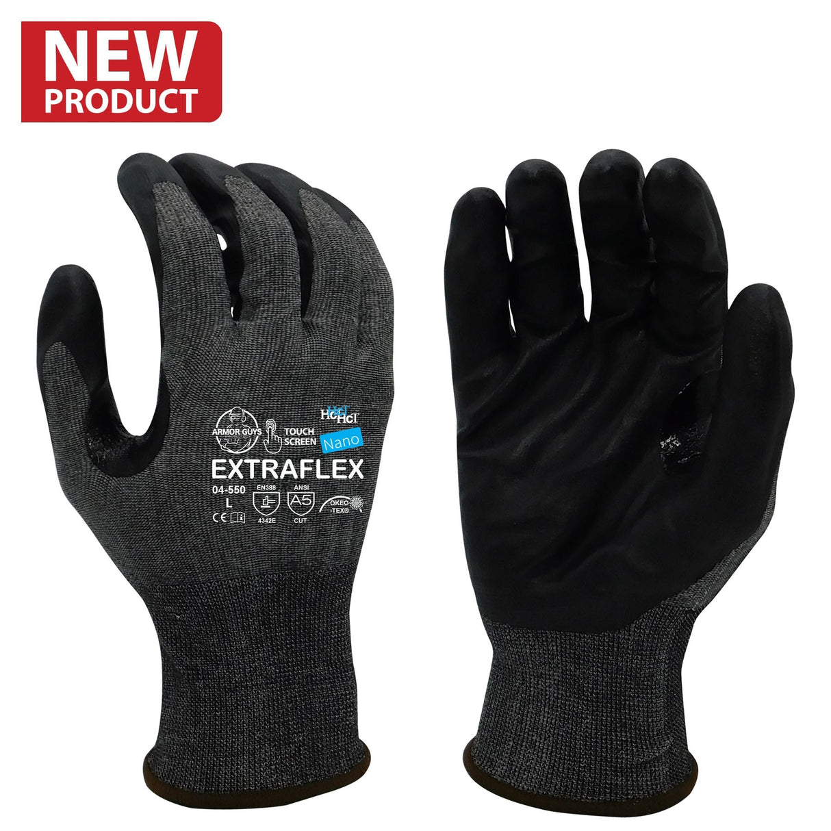 Armor Guys 04-550-XL 18g Dark Gray Engineered Yarn Liner, Safety Gloves, XL - 2