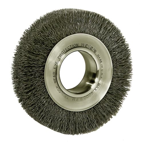 Weiler 06040 6" Medium Crimped Wire Wheel, .006, 2" A.H.