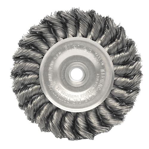 Weiler 08064 4" Standard Twist Wire Wheel, .020, 1/2"-3/8" A.H.