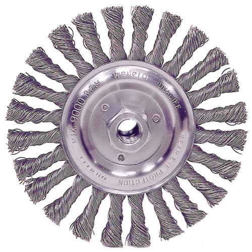 Weiler 08775 6" Filler Pass Brush, .023 Stel Wire, 5/8"-1/2" A.H., Packs of 10