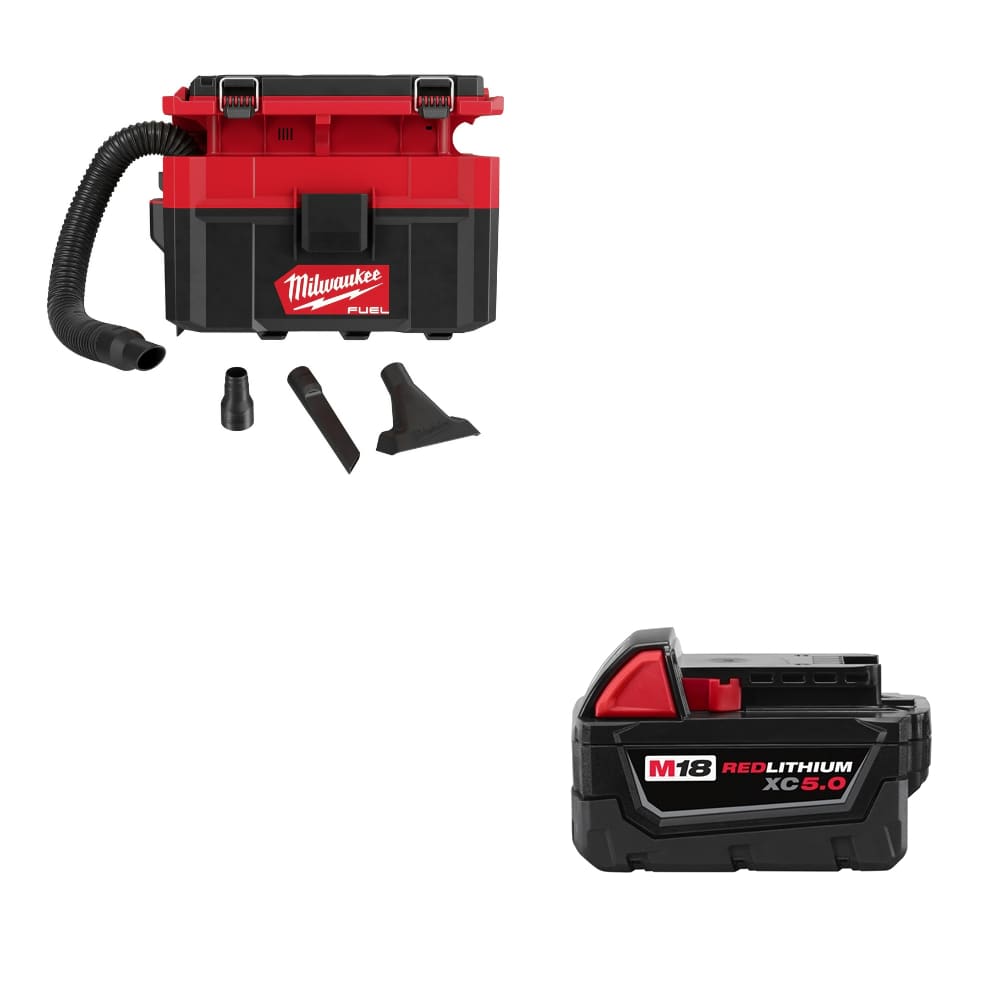 Milwaukee 0970-20 M18 FUEL 2.5 Gal Vacuum W/ 48-11-1850 M18 Battery Pack