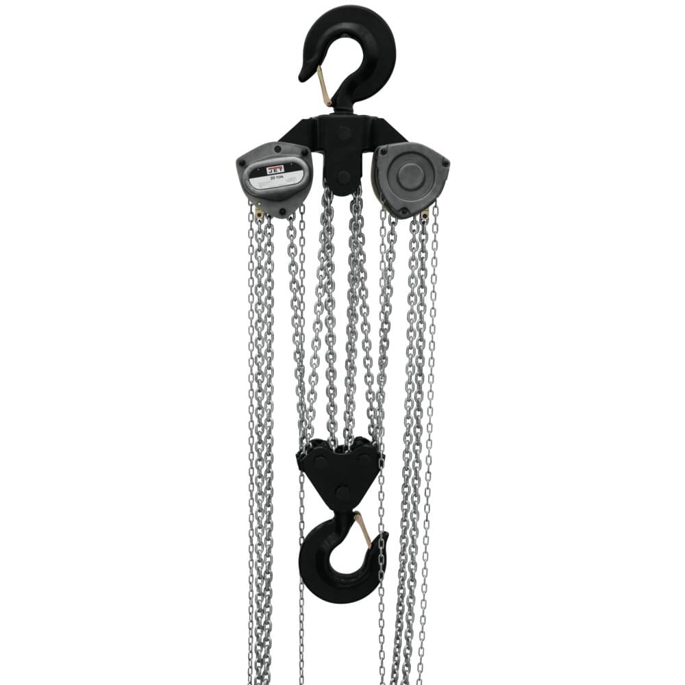 Jet JT9-108015 L-100-2000WO-15 20-Ton Hand Chain Hoist 15' Lift, Overload Protection