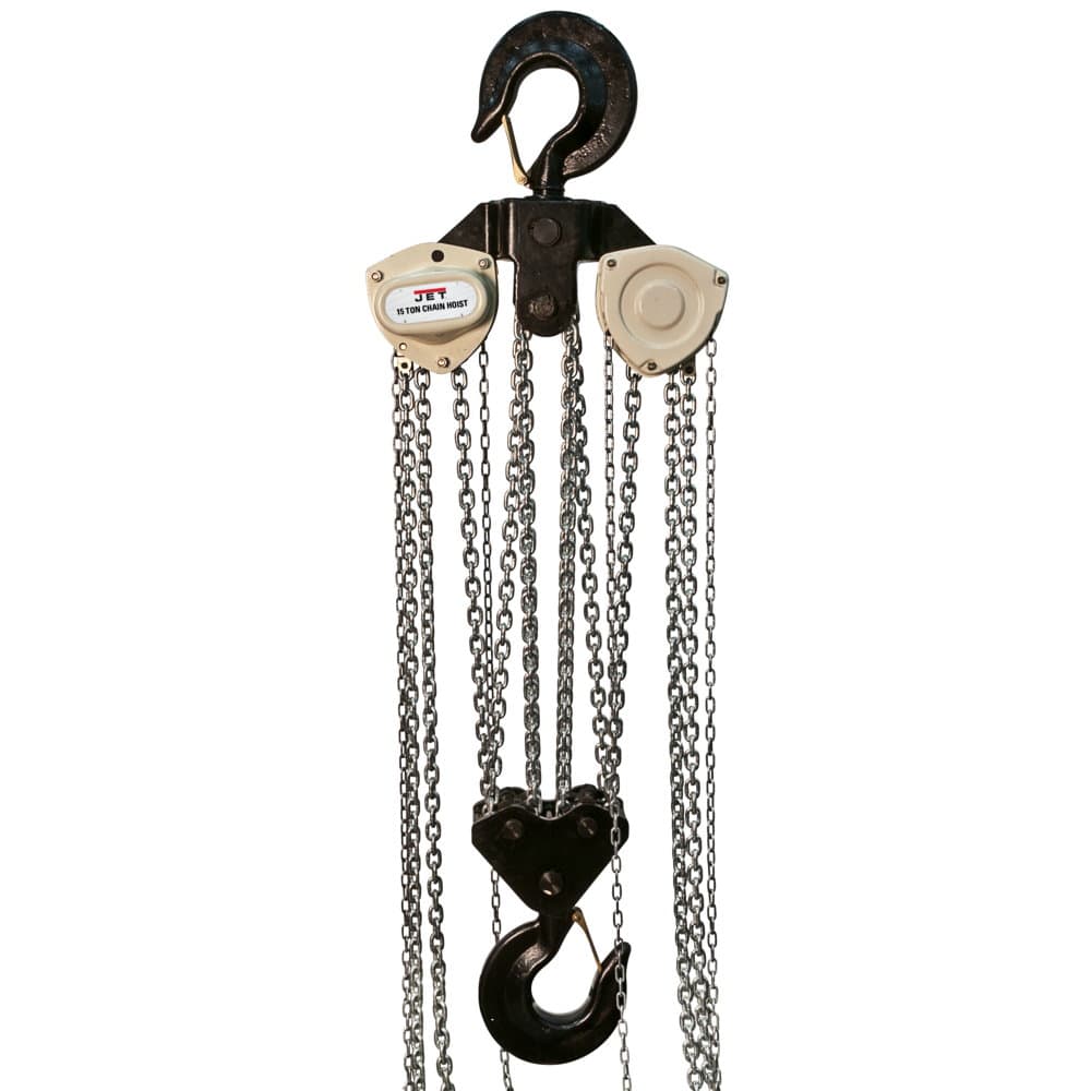 Jet JT9-109100 L-100 1500WO-20 15-Ton Hand Chain Hoist 20' Lift, Overload Protection