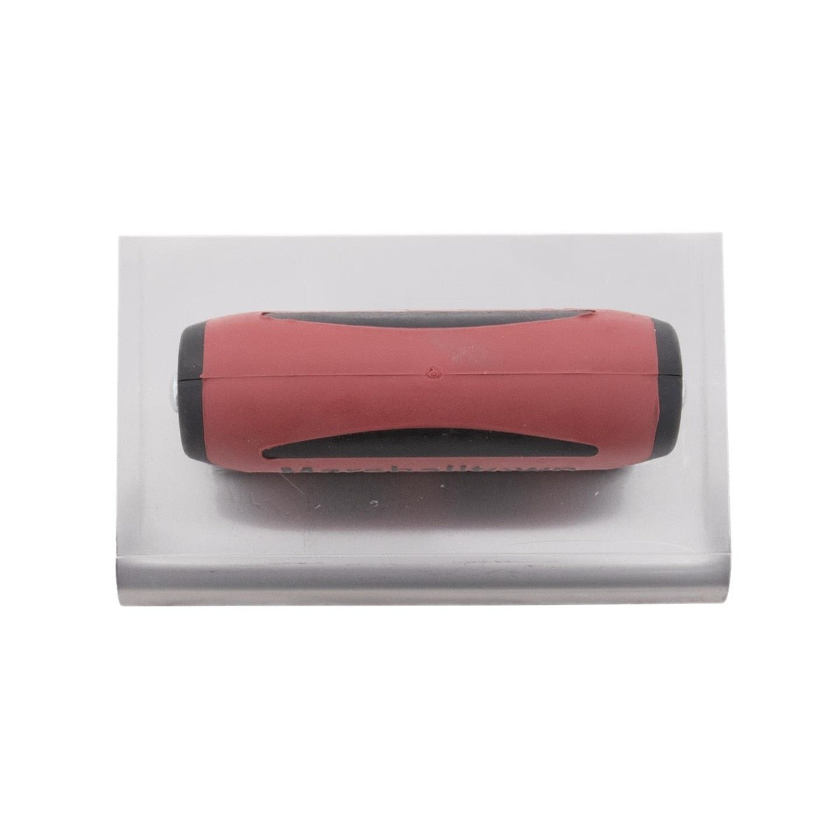 MarshallTown 156SSD 6" x 4" Stainless Steel Curved End Hand Edger 3/8" Radius 1/2" Lip with DuraSoft Handle - 3