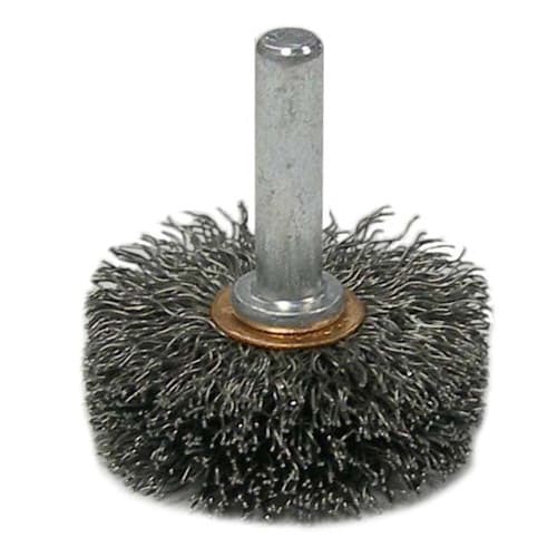 Weiler 17604 1-1/2" Stem-Mounted Wire Wheel, .0118, 1/4" Stem, Packs of 10