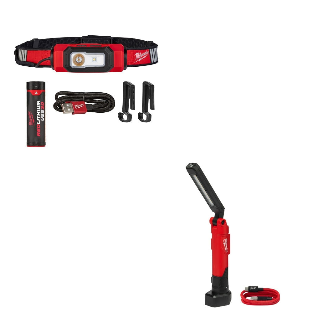 Milwaukee 2116-21 Hard Hat Light Kit W/ 2128-21 Stick Light