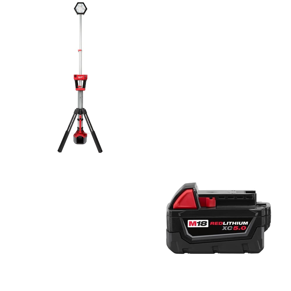 Milwaukee 2131-20 M18 Tower Light w/ FREE 48-11-1850 M18 XC5.0 Battery Pack