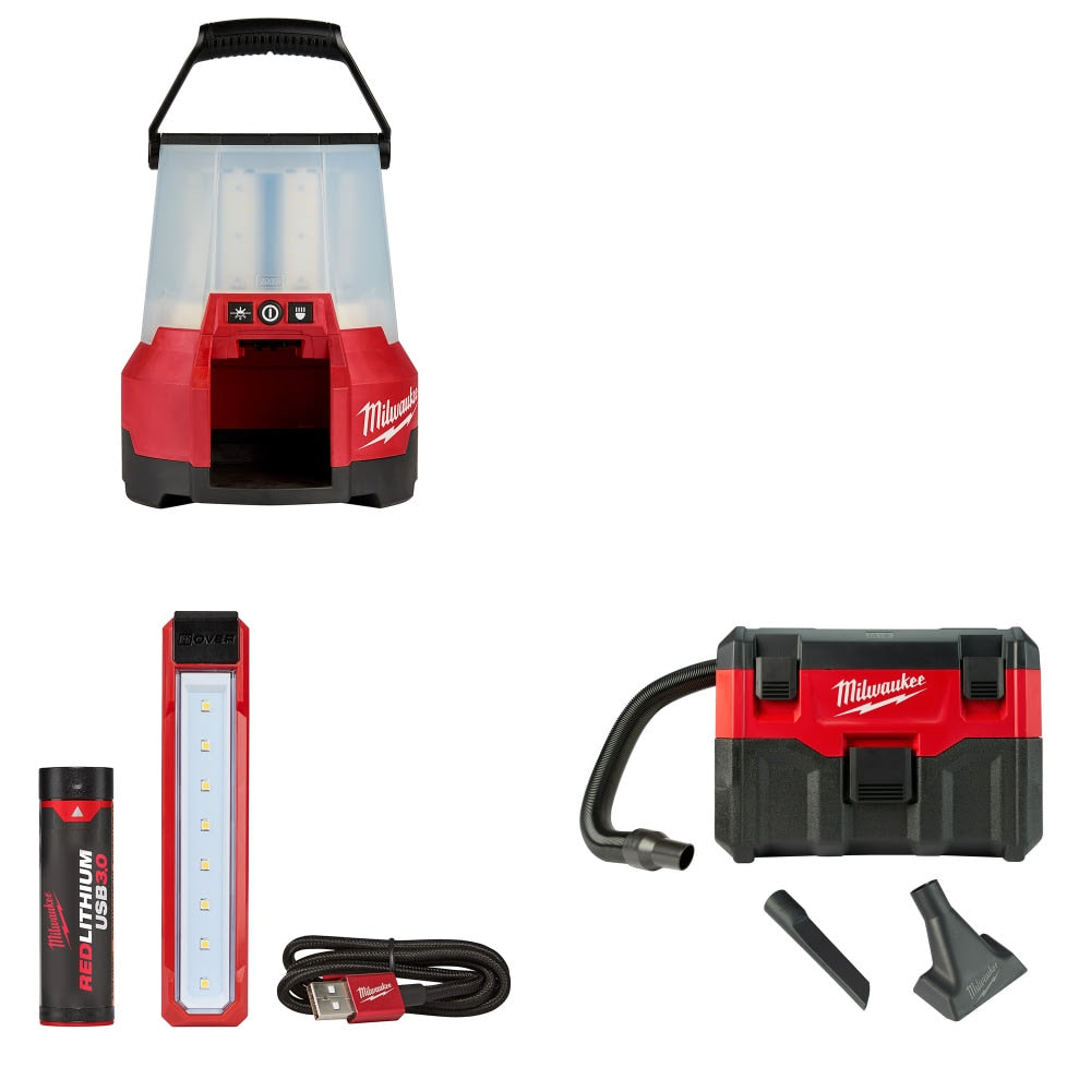 Milwaukee 2145-20 M18 LED Site Light W/ FREE 2112-21 Flood Light & Vacuum, Bare