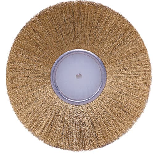 Weiler 22241 6" Plater's Wire Wheel, .005 Brass, 1/4" A.H.