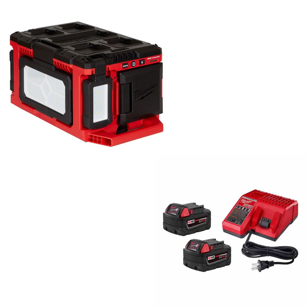 Milwaukee 2357-20 M18 PACKOUT Light/Charger W/ 48-59-1852B M18 18V Starter Kit