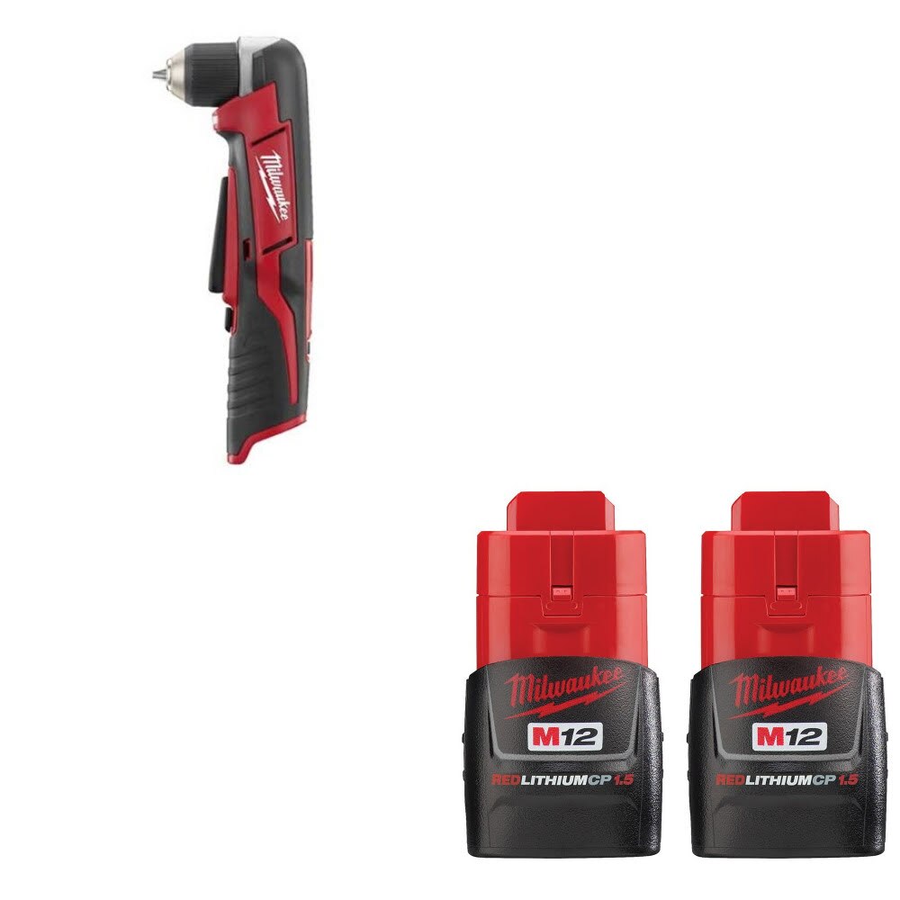 Milwaukee 2415-20 Right Angle Drill Kit W/ FREE 48-11-2411 Battery, 2 Pack