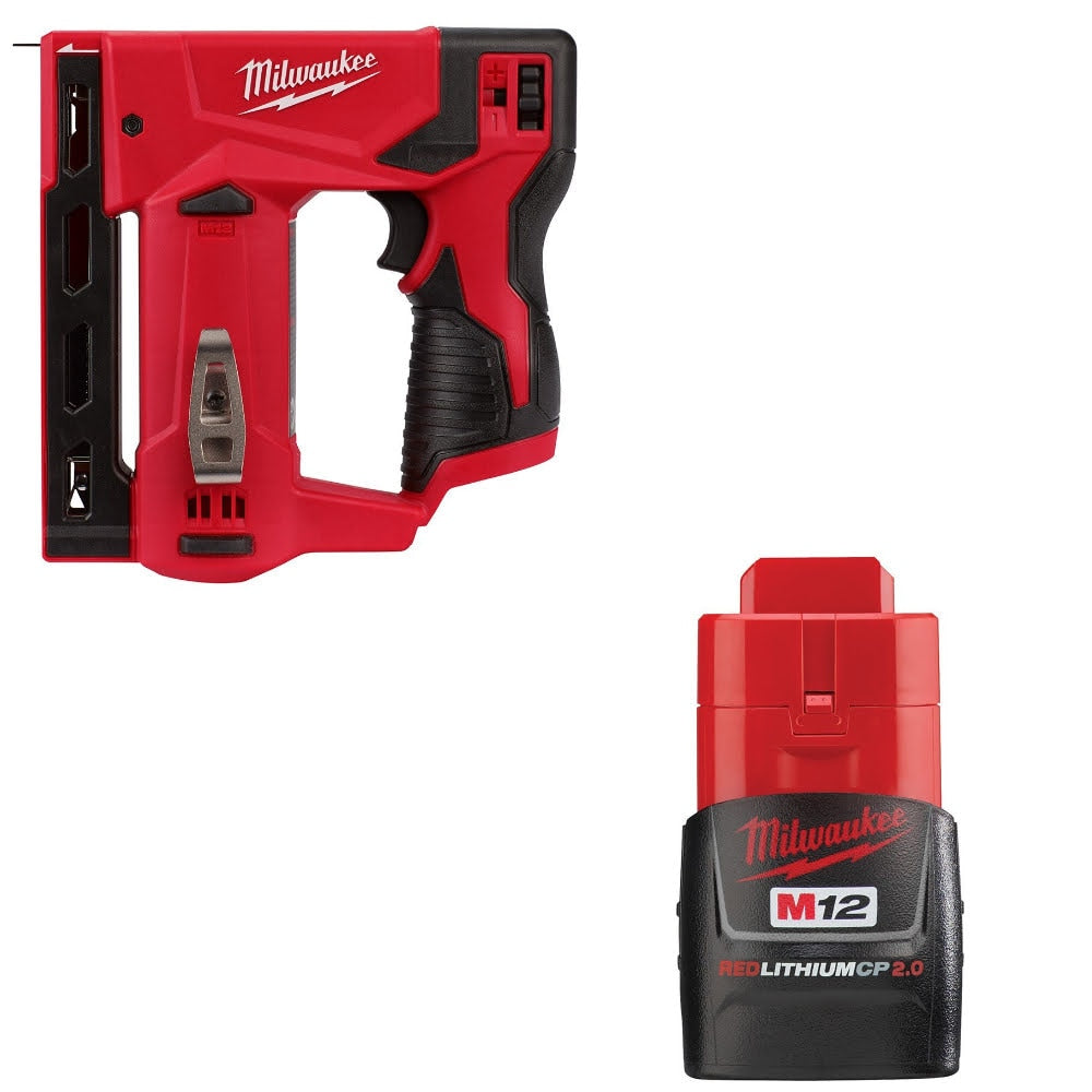 Milwaukee 2447-20 M12 3/8" Crown Stapler w/ FREE 48-11-2420 M12 2.0 Battery