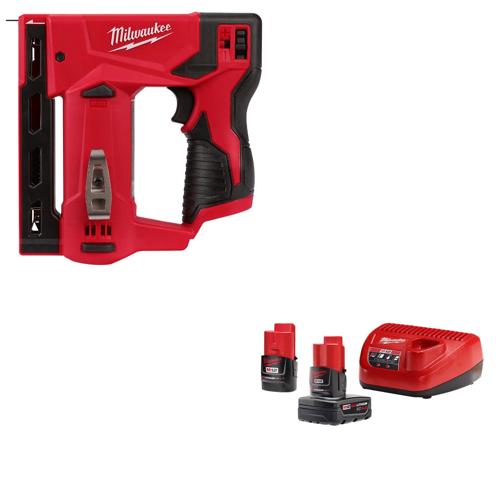 Milwaukee 2447-20 M12 3/8" Crown Stapler W/ FREE 48-59-2424 M12 12V Starter Kit
