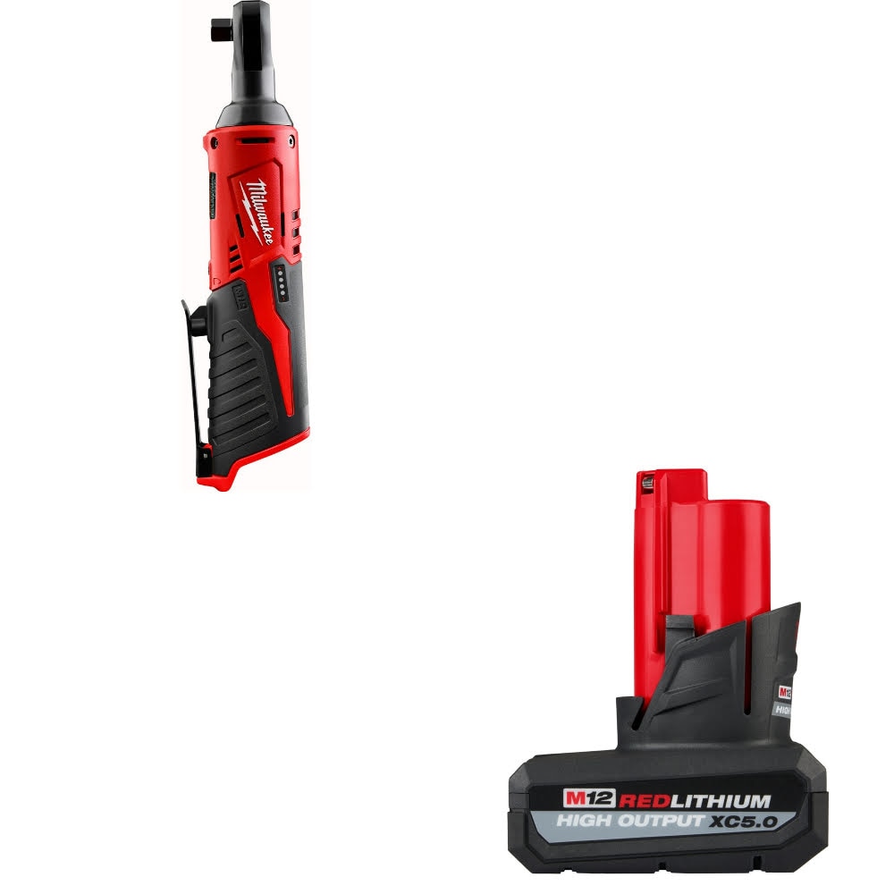 Milwaukee 2457-20 M12 Cordless 3/8" Ratchet W/ 48-11-2450 M12 XC5.0 Battery Pack