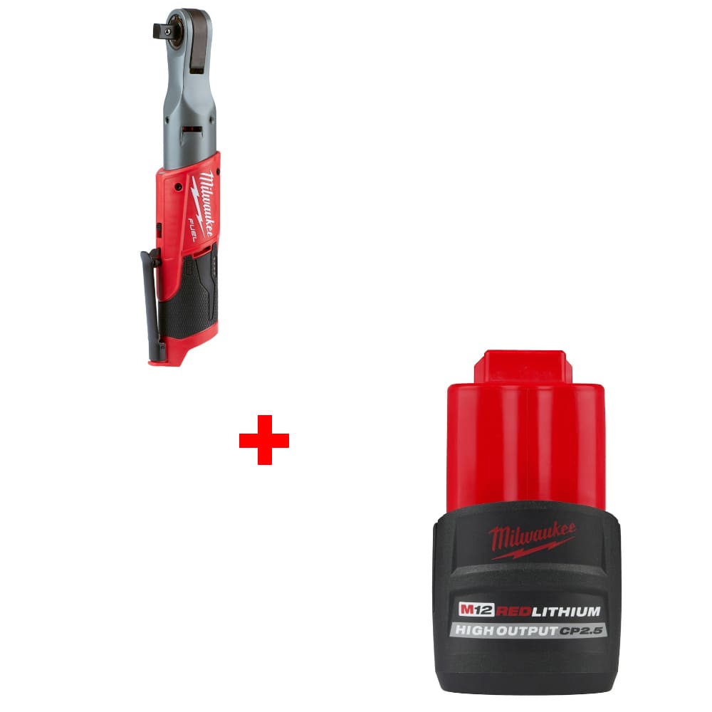 Milwaukee 2558-20 M12 FUEL 1/2" Ratchet w/ FREE 48-11-2425 M12 Battery Pack