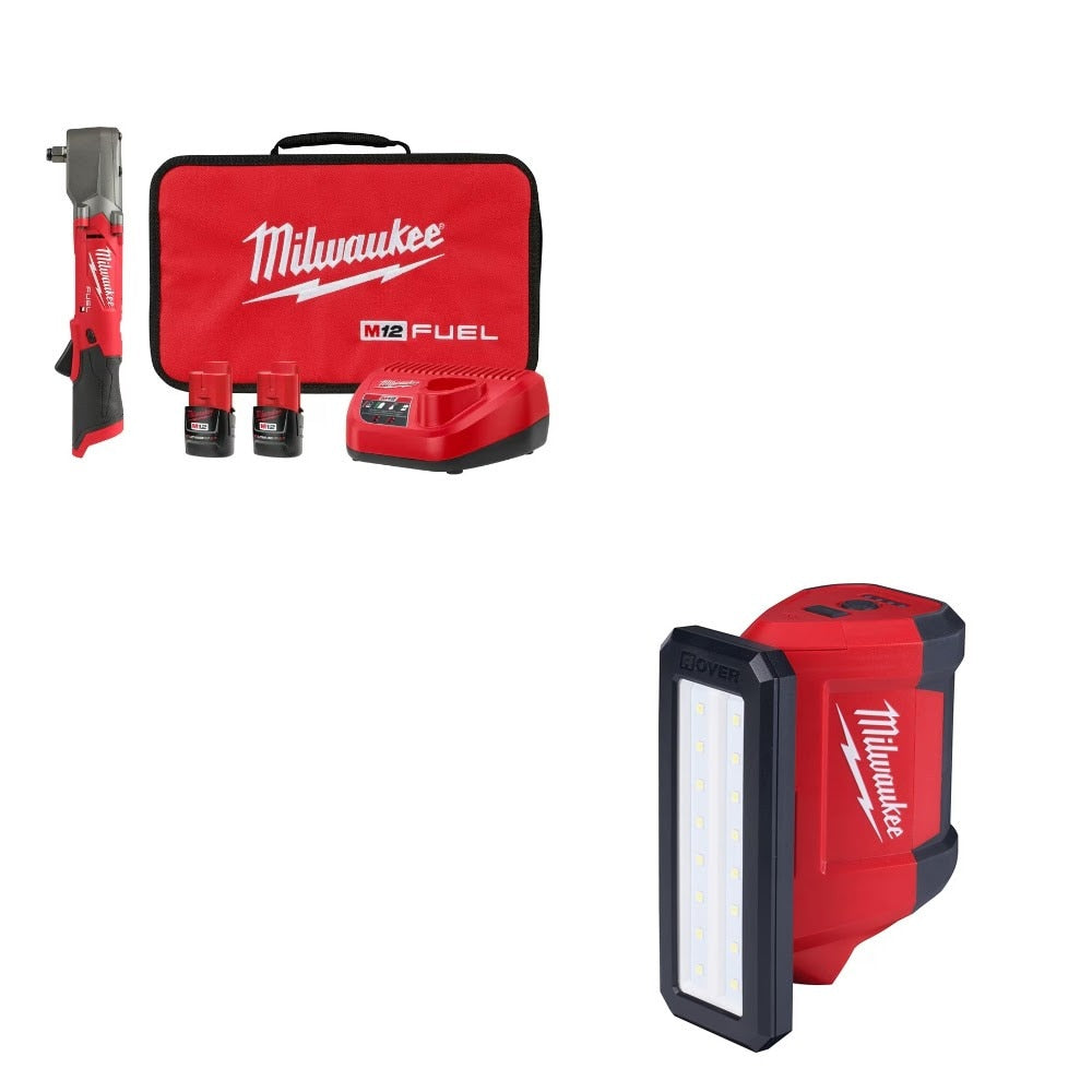 Milwaukee 2565-22 Right Angle Impact Wrench Kit W/ FREE 2367-20 Flood Light
