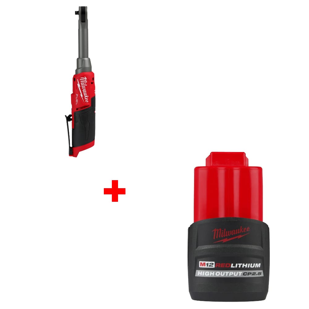 Milwaukee 2568-20 M12 FUEL 1/4" Ratchet w/ 48-11-2425 M12 Battery Pack