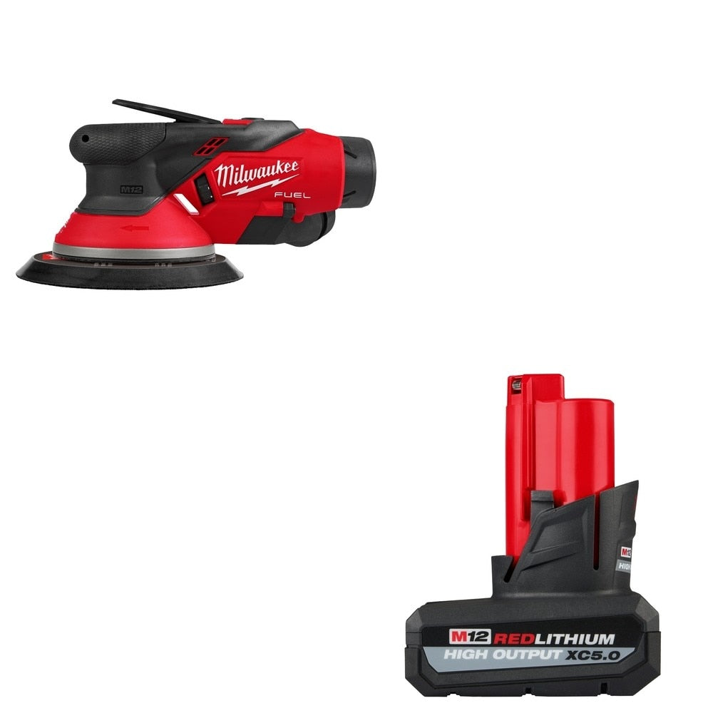 Milwaukee 2584-22CX M12 FUEL 6" Random Orbital Sander (3/32") W/ FREE 48-11-2450 Battery Pack