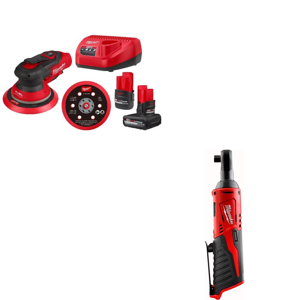 Milwaukee 2585-22CX Random Orbital Sander Kit W/ FREE 2457-20 Ratchet