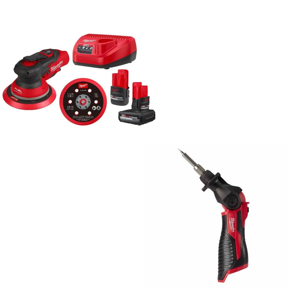 Milwaukee 2585-22CX 6in Orbital Sander Kit W/ FREE 2488-20 Soldering Iron