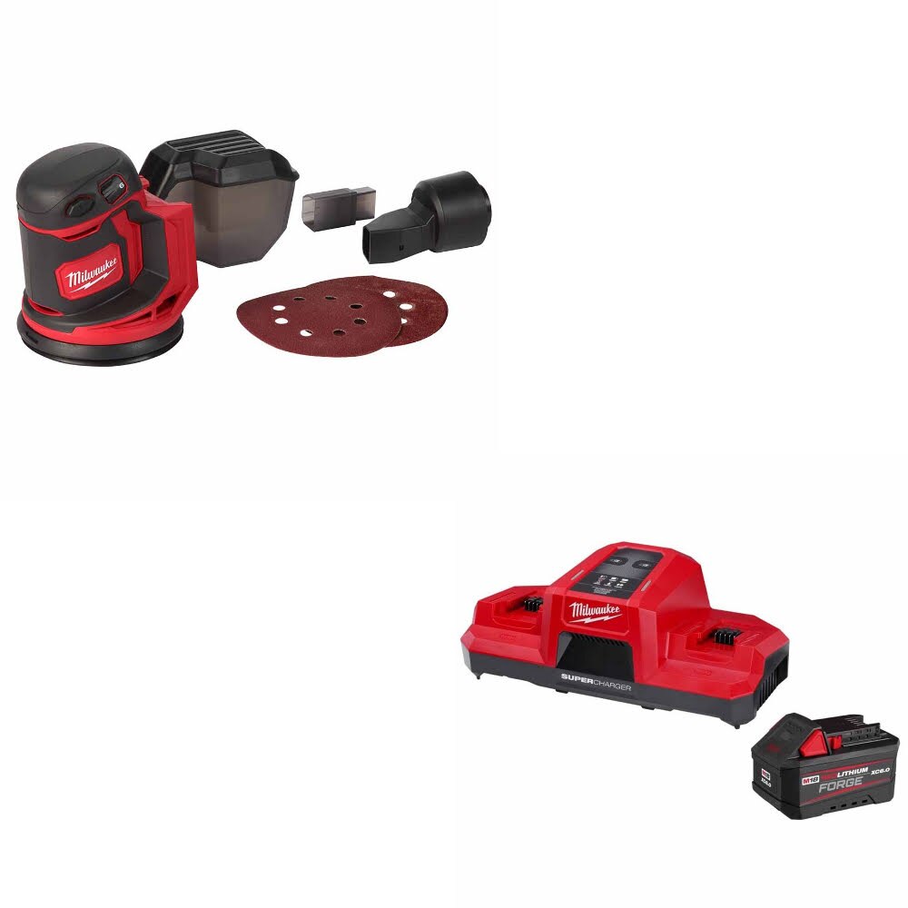 Milwaukee 2648-20 M18 Random Orbit Sander W/ 48-59-1861 M18 18V Starter Kit