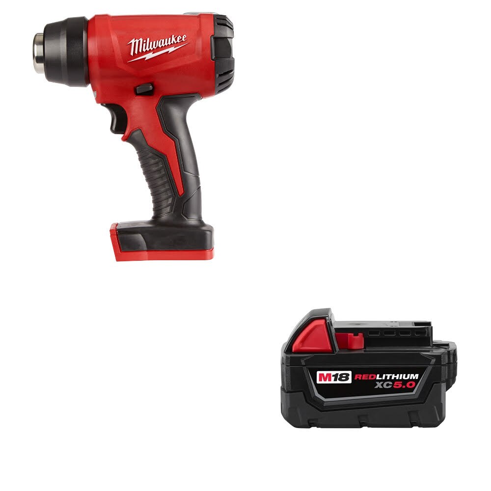 Milwaukee 2688-20 M18 Heat Gun, Bare Tool W/ 48-11-1850 M18 XC5.0 Battery Pack