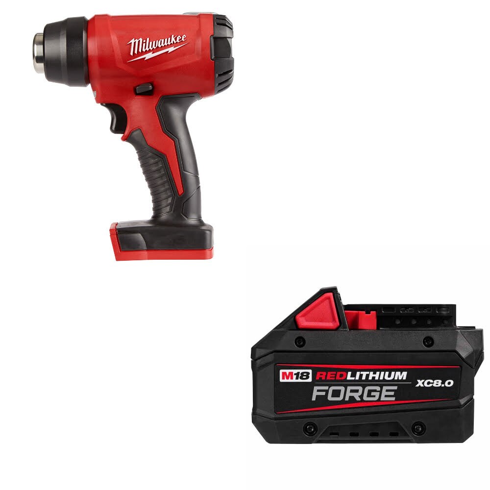 Milwaukee 2688-20 M18 Heat Gun, Bare Tool W/ 48-11-1881 M18 XC8.0 Battery Pack