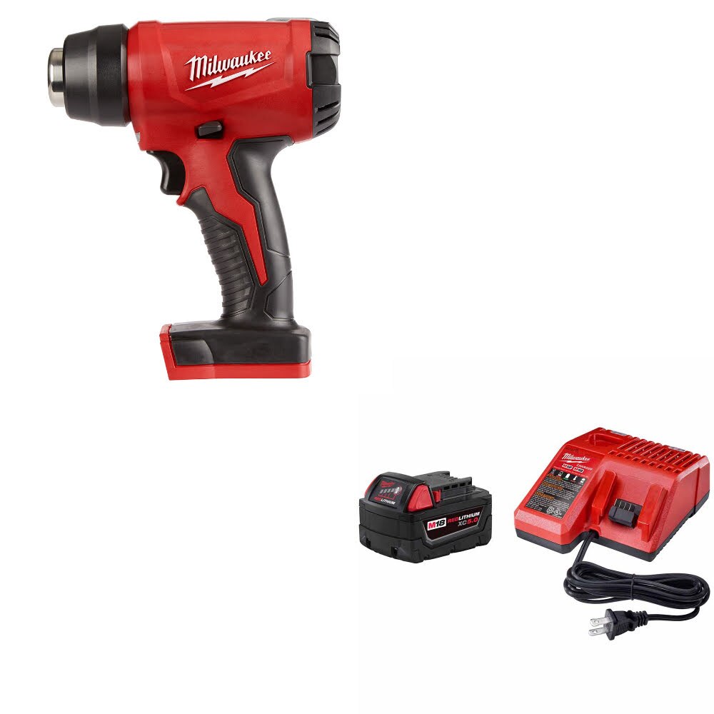Milwaukee 2688-20 M18 Heat Gun, Bare Tool W/ 48-59-1850 M18 XC5.0 Starter Kit
