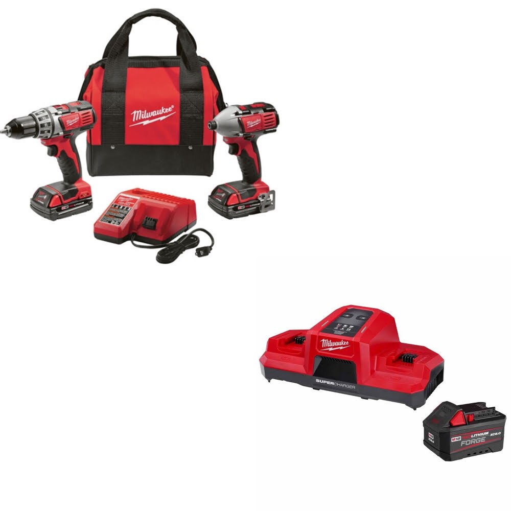 Milwaukee 2691-22 M18 18V 2-Tool Combo Kit W/ 48-59-1861 M18 18V Starter Kit