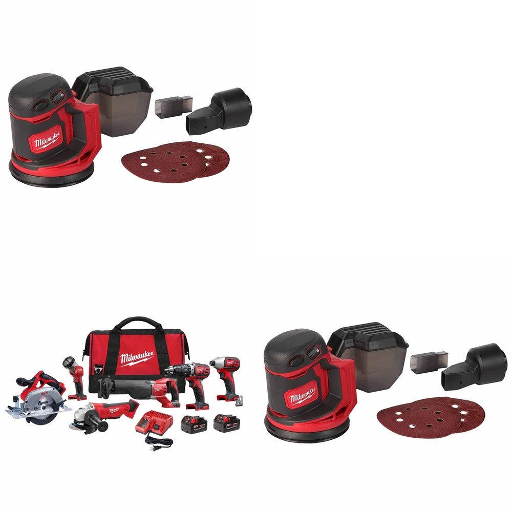 Milwaukee 2696-26 M18 6-Tool Combo W/ FREE (2) 2648-20 Random Orbit Sander