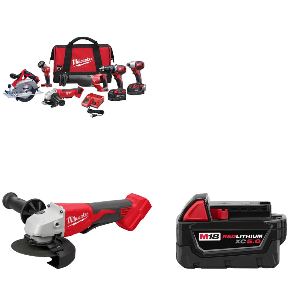 Milwaukee 2696-26 M18™ 6-Tool Combo Kit w/ FREE 2686-20 Grinder & Battery Pack