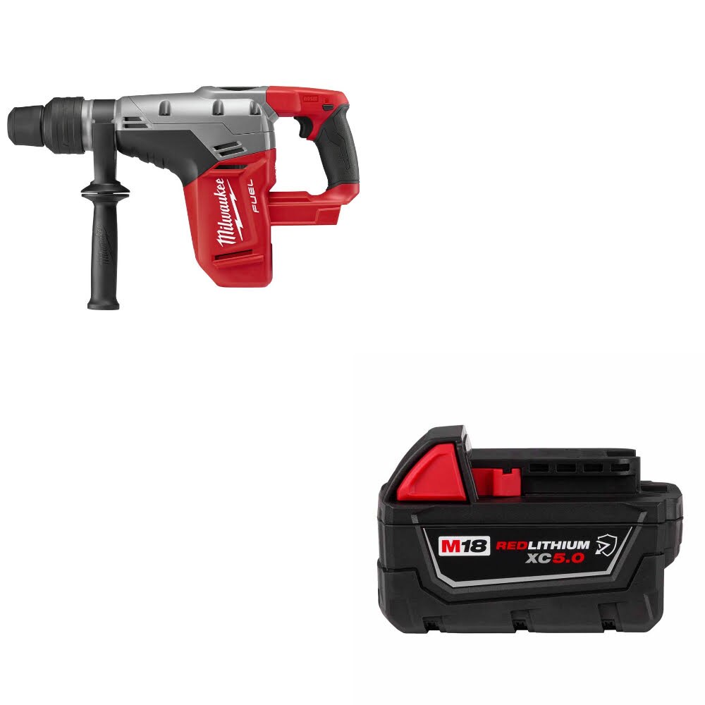 Milwaukee 2717-20 M18 FUEL Rotary Hammer, Bare W/ 48-11-1850R M18 XC5.0 Battery