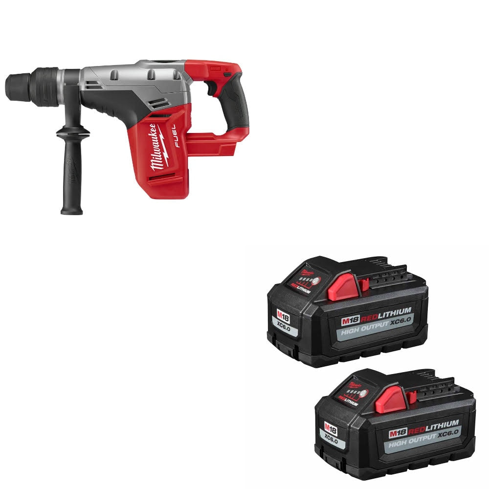 Milwaukee 2717-20 M18 FUEL Rotary Hammer W/ 48-11-1862 M18 XC6.0 Battery, 2 Pack
