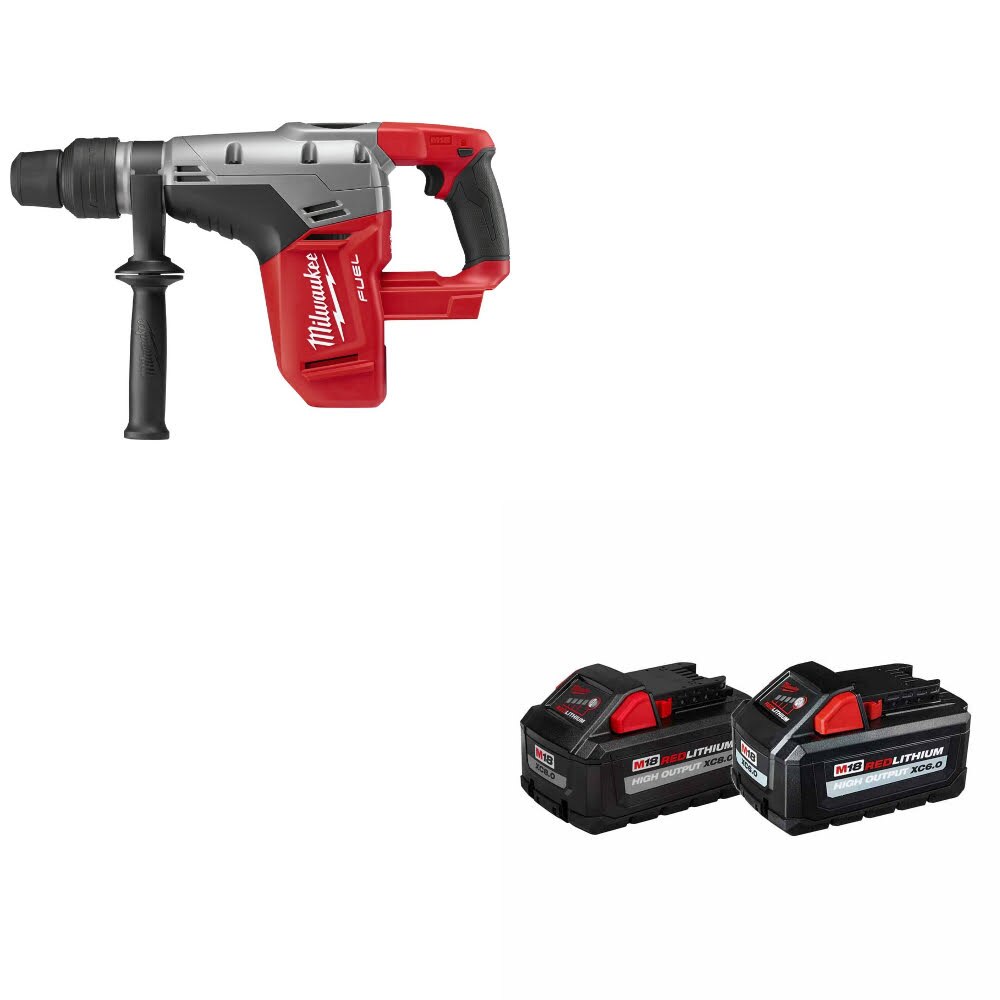 Milwaukee 2717-20 M18 FUEL Rotary Hammer W/ 48-11-1868 M18 18V Battery, 2 Pack