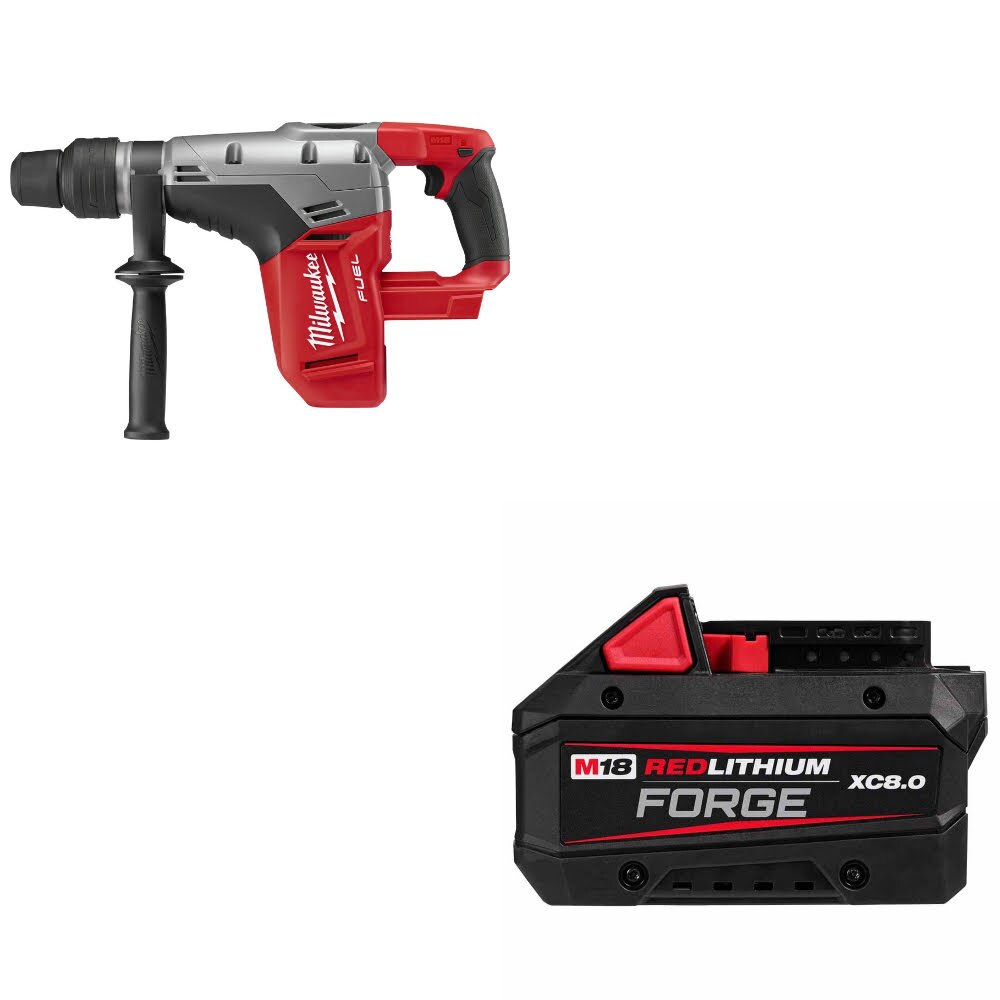 Milwaukee 2717-20 M18 FUEL Rotary Hammer W/ 48-11-1881 M18 XC8.0 Battery Pack