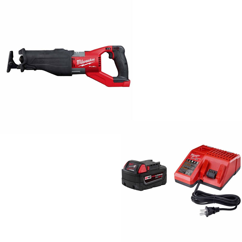 Milwaukee 2722-20 M18 FUEL Super SAWZALL W/ 48-59-1850 M18 XC5.0 Starter Kit
