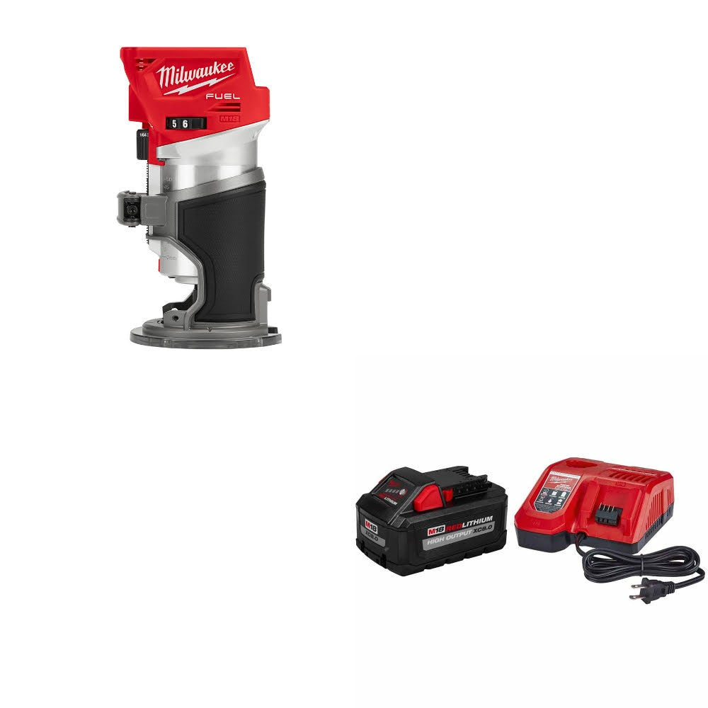 Milwaukee 2723-20 M18 FUEL Router, Bare W/ 48-59-1880 M18 XC8.0 Starter Kit