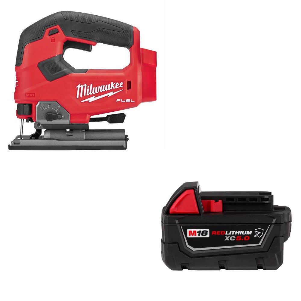 Milwaukee 2737-20 M18 FUEL Jig Saw, Bare Tool W/ 48-11-1850R M18 XC5.0 Battery