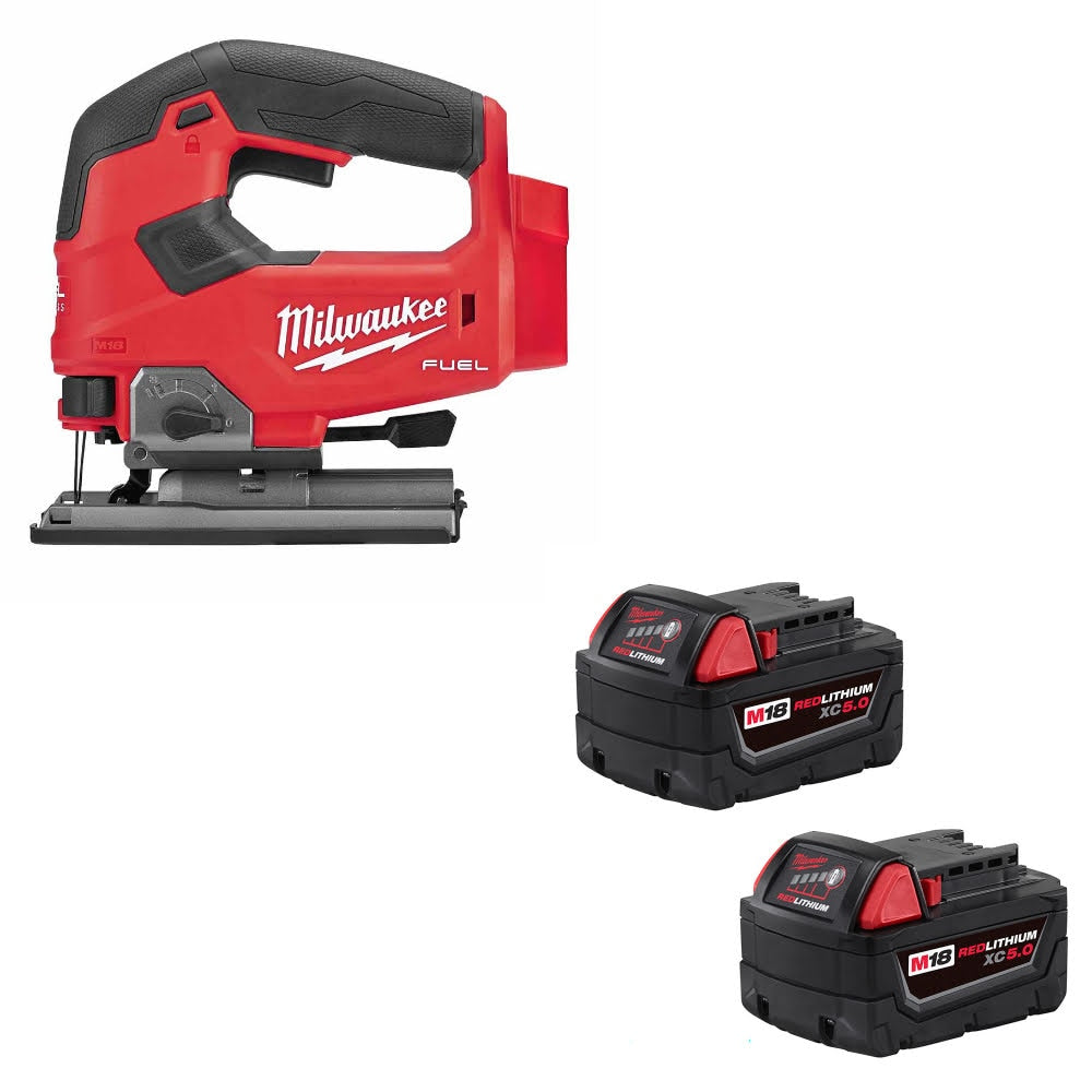 Milwaukee 2737-20 M18 FUEL Jig Saw, Bare W/ 48-11-1852 M18 XC5.0 Battery, 2 Pack