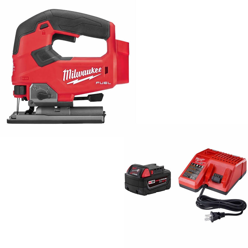 Milwaukee 2737-20 M18 FUEL Jig Saw, Bare W/ 48-59-1850 M18 XC5.0 Starter Kit