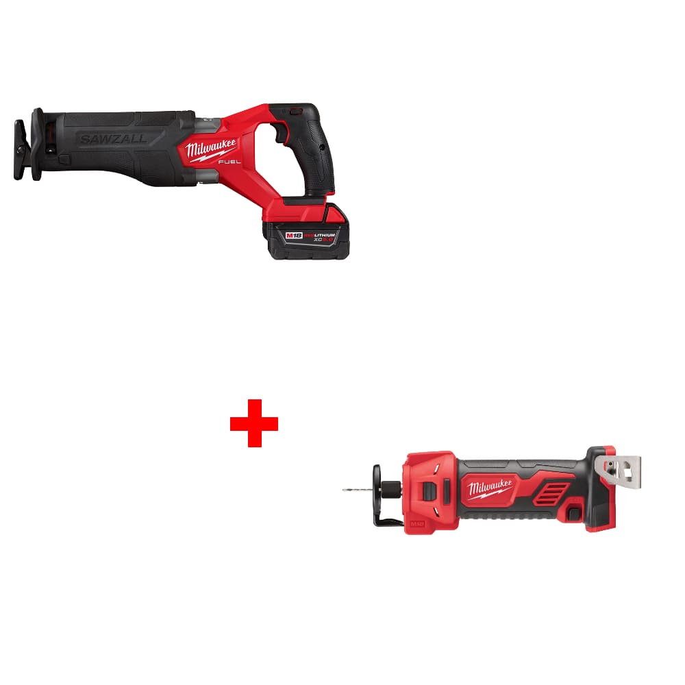 Milwaukee 2821-22 M18 FUEL Recip Saw Kit w/ FREE 2627-20 M18 Cut Out Tool