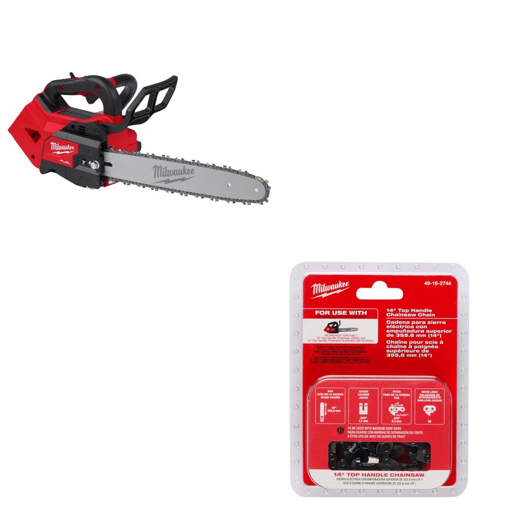 Milwaukee 2826-20T 14" Top Handle Chainsaw Kit W/ FREE 49-16-2744 Chain
