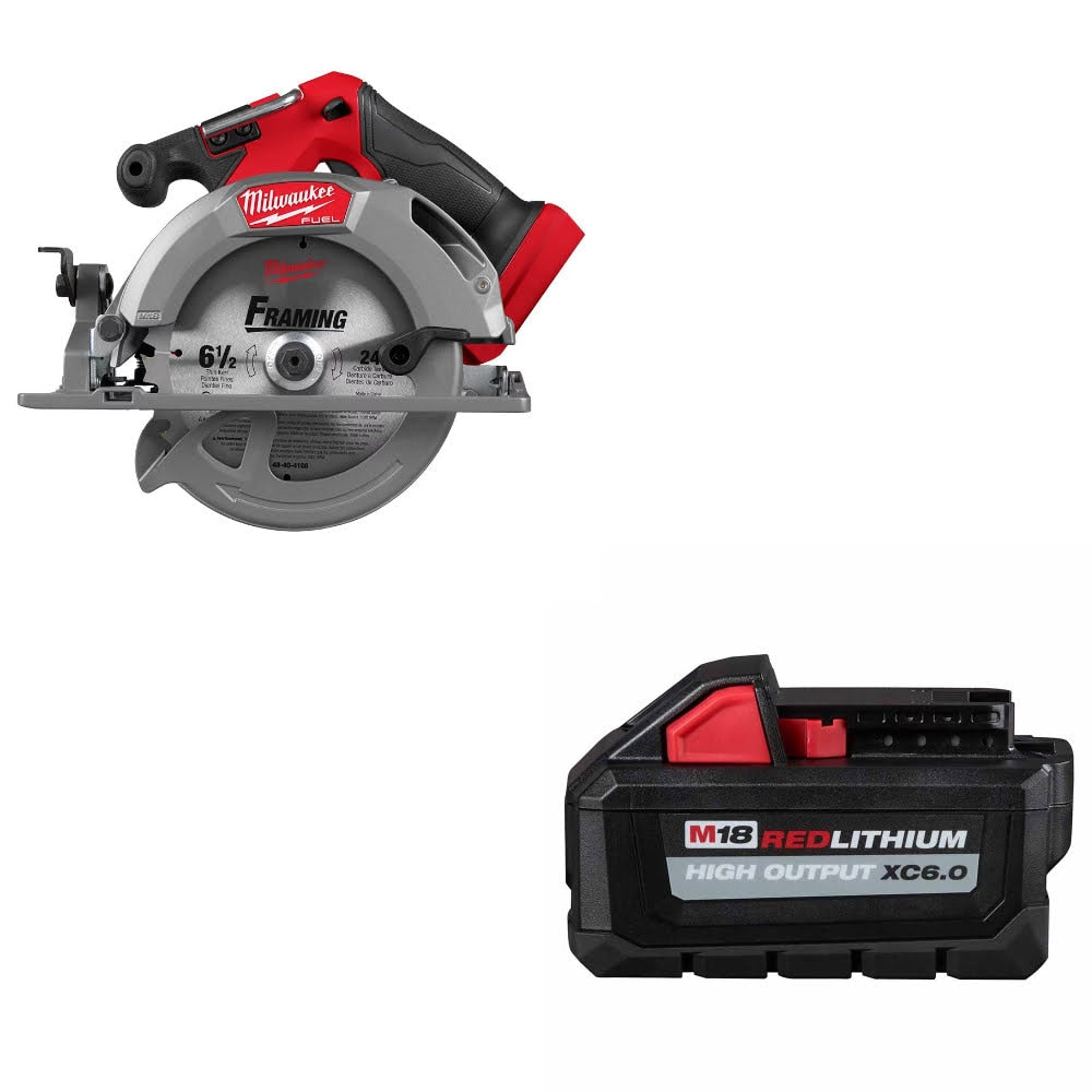 Milwaukee 2833-20 Circular Saw Kit W/ FREE 48-11-1865 XC6.0 Battery
