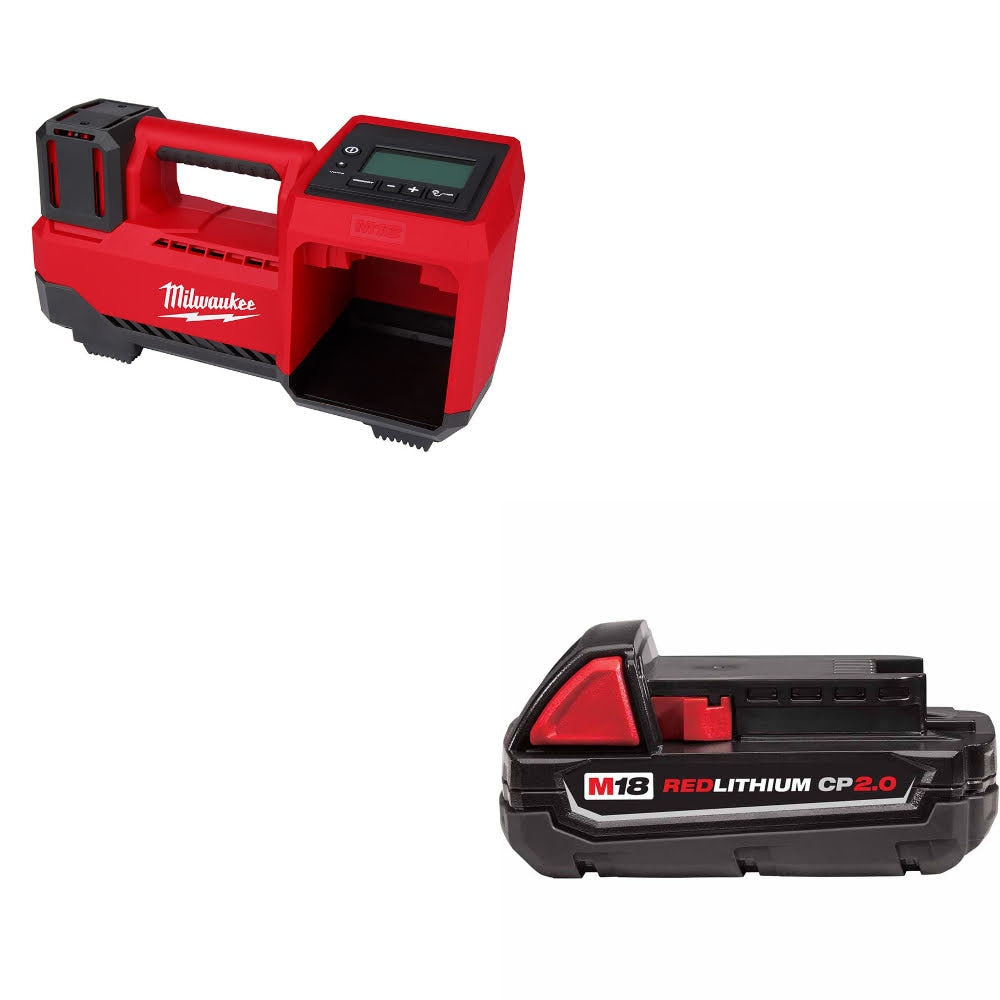Milwaukee 2848-20 M18 Tire Inflator, Bare W/ 48-11-1820 M18 2.0 Battery Pack