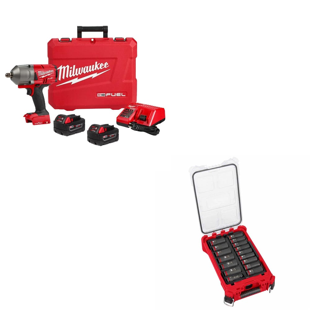 Milwaukee 2862-22R M18 FUEL Impact Wrench W/ FREE 49-66-6803 16Pc Socket Set