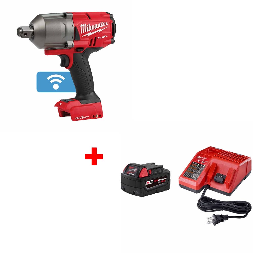 Milwaukee 2864-20 M18 FUEL Impact Wrench w/ FREE 48-59-1850 M18 Starter Kit