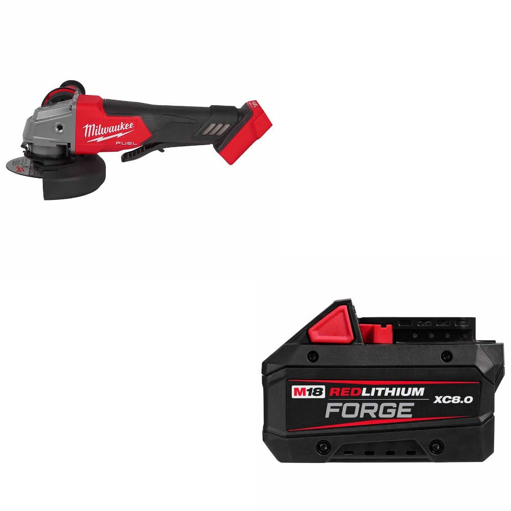 Milwaukee 2880-20 M18 FUEL 4-1/2"/5" Grinder W/ 48-11-1881 M18 XC8 Battery Pack