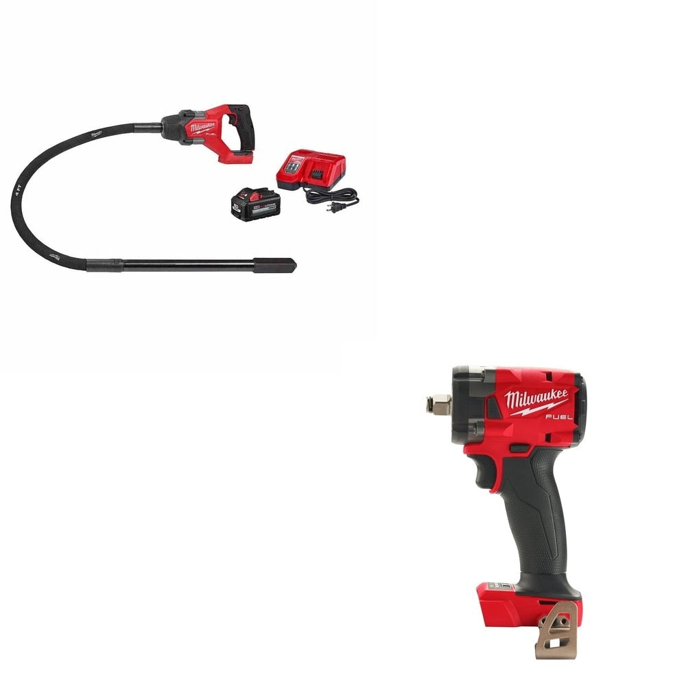 Milwaukee 2910-21 M18 FUEL 4' Concrete Pencil Vibrator W/ FREE 2855-20 Impact Wrench