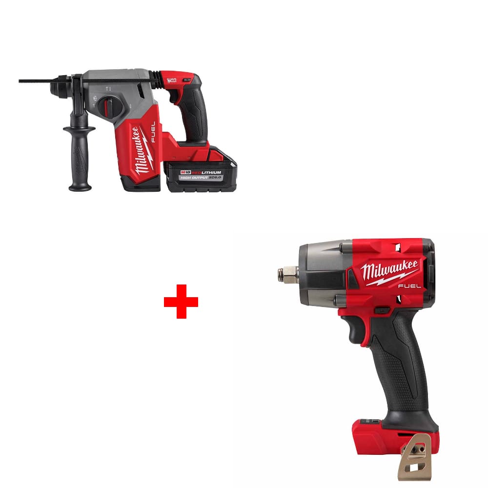 Milwaukee 2912-22 M18 FUEL Rotary Hammer Kit w/ FREE 2962-20 M18 Impact Wrench