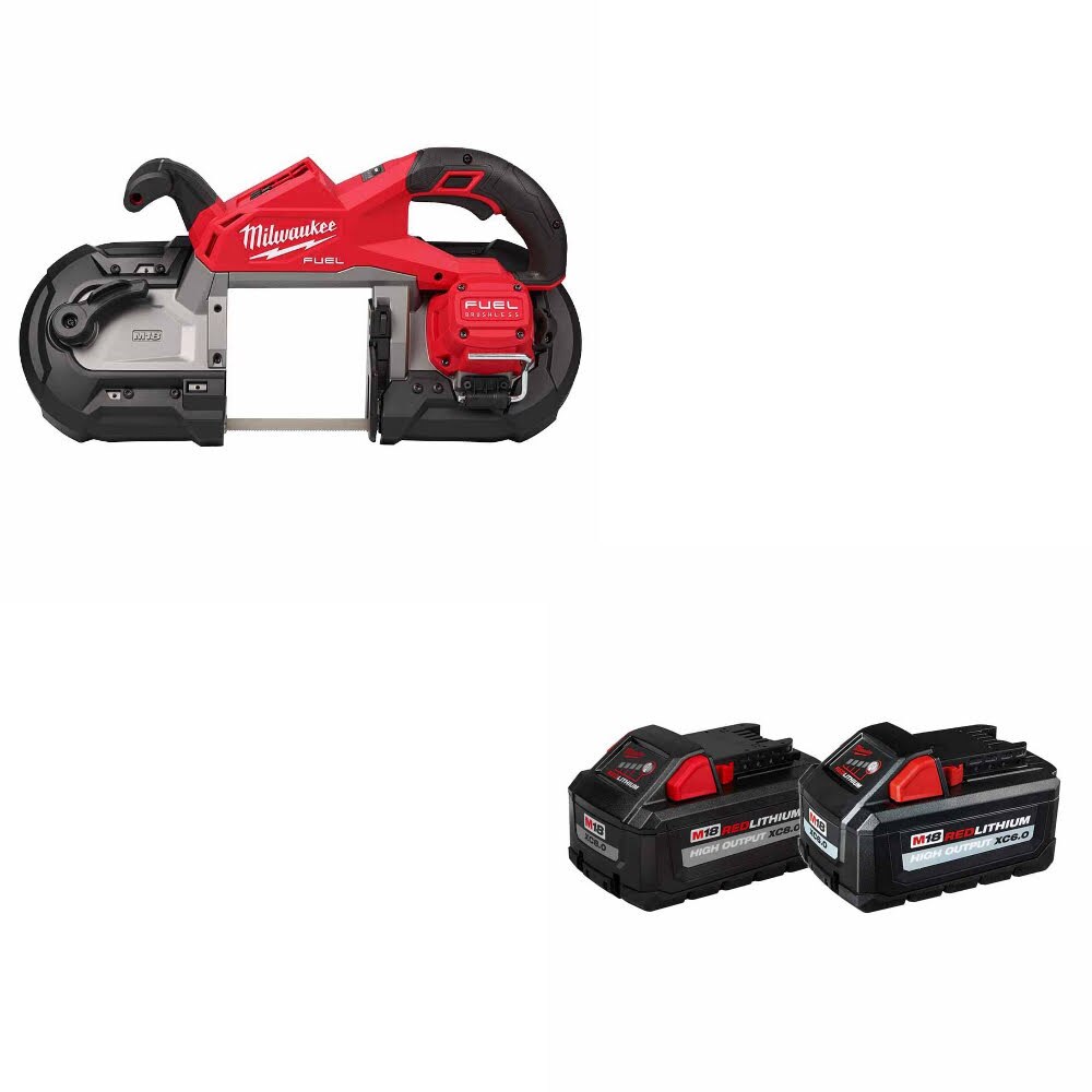 Milwaukee 2929-20 M18 FUEL Band Saw W/ 48-11-1868 M18 18V 8Ah/6Ah Battery, 2Pk